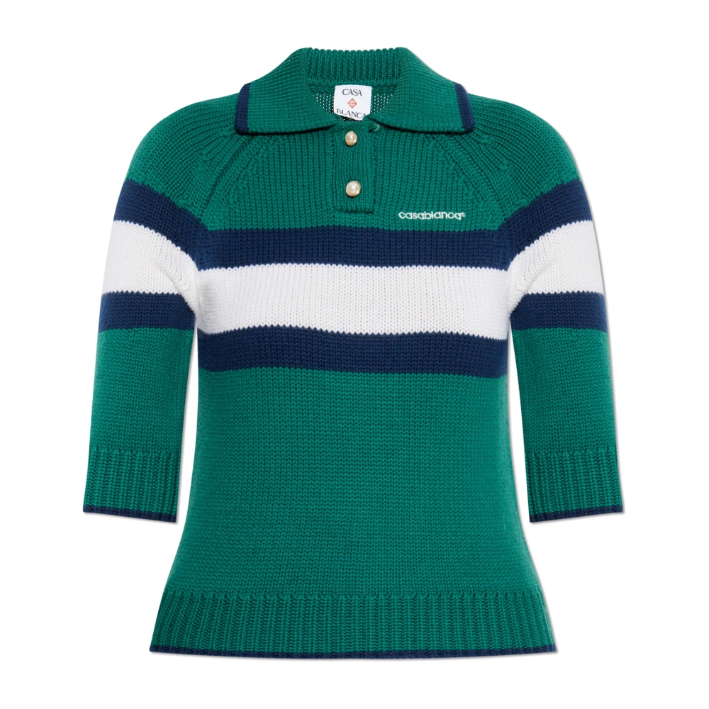 Casablanca Polo met geborduurd logo Green Dames