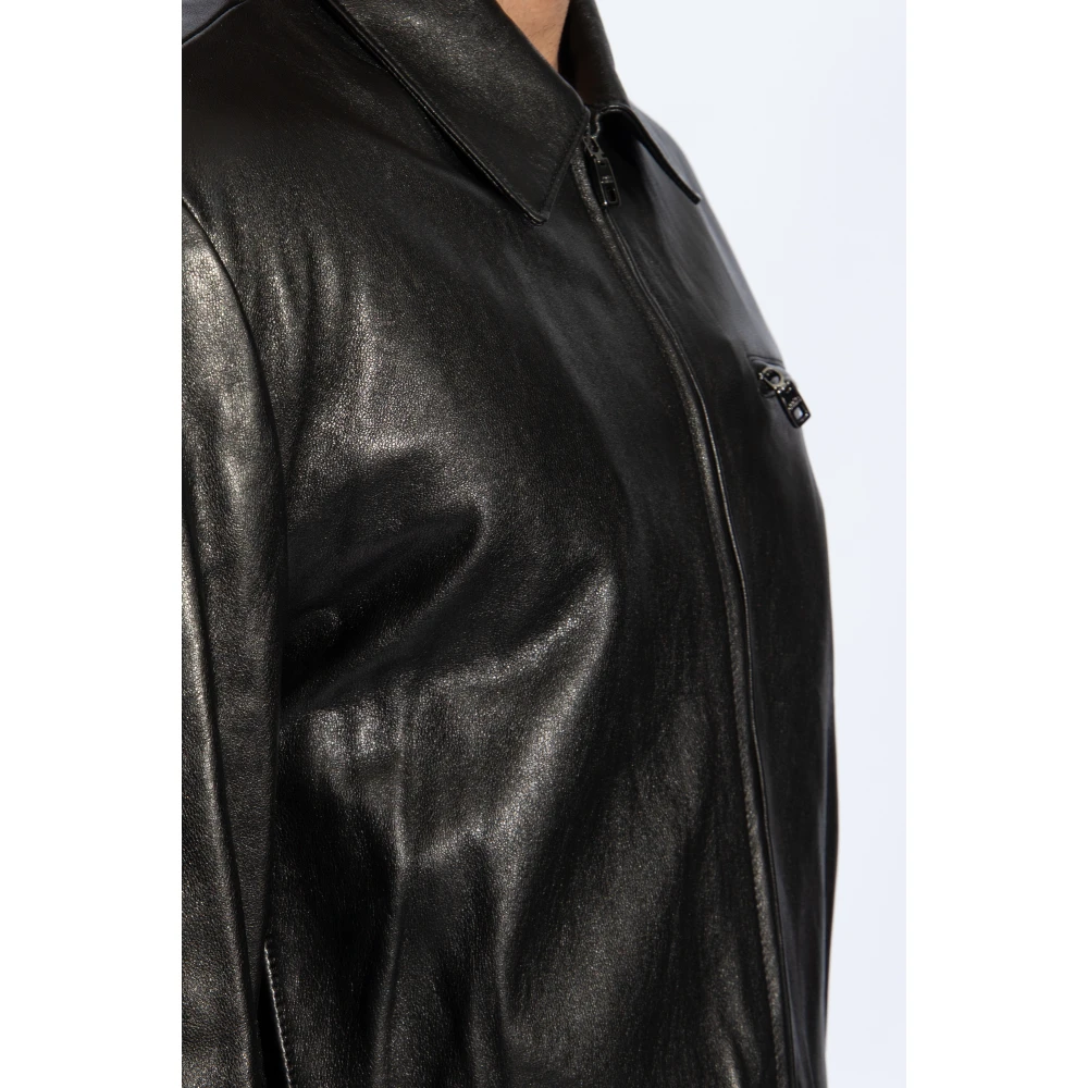 Dolce & Gabbana Leren jas Black Heren