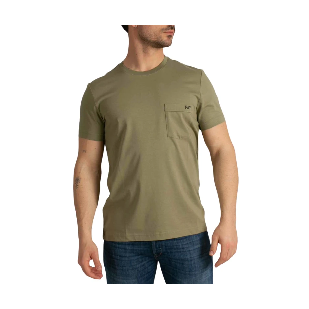 Fay - Tops > T-Shirts - Green - Fay - Modalova