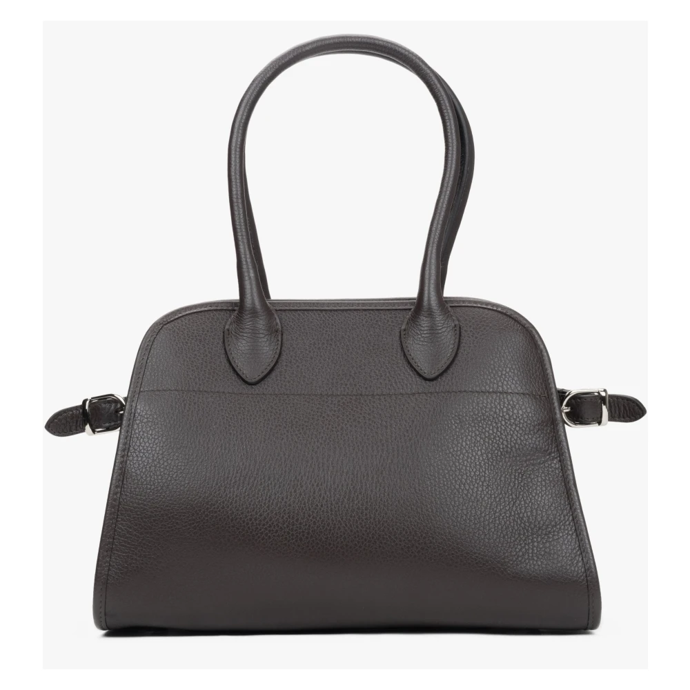Estro Donkerbruine Satchel Handtas voor Vrouwen gemaakt van Premium Italiaans Leer Brown Dames
