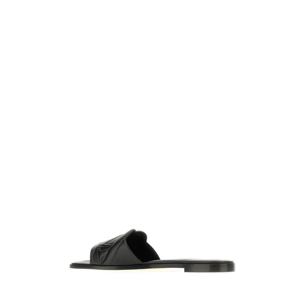 Alexander Mcqueen Black Sliders, Female, 2 Uk, Stylish Sandali For A Trendy Look