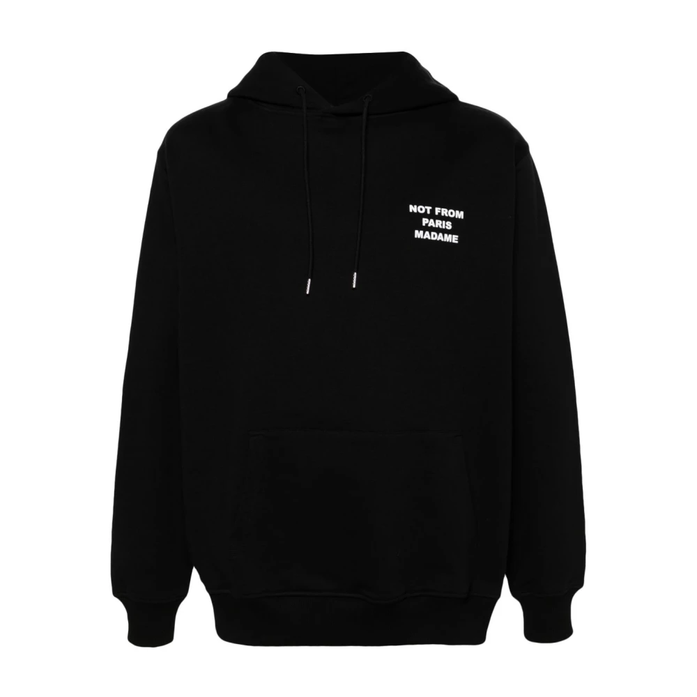 Drole de Monsieur Zwarte Katoenen Slogan Trui Black Heren