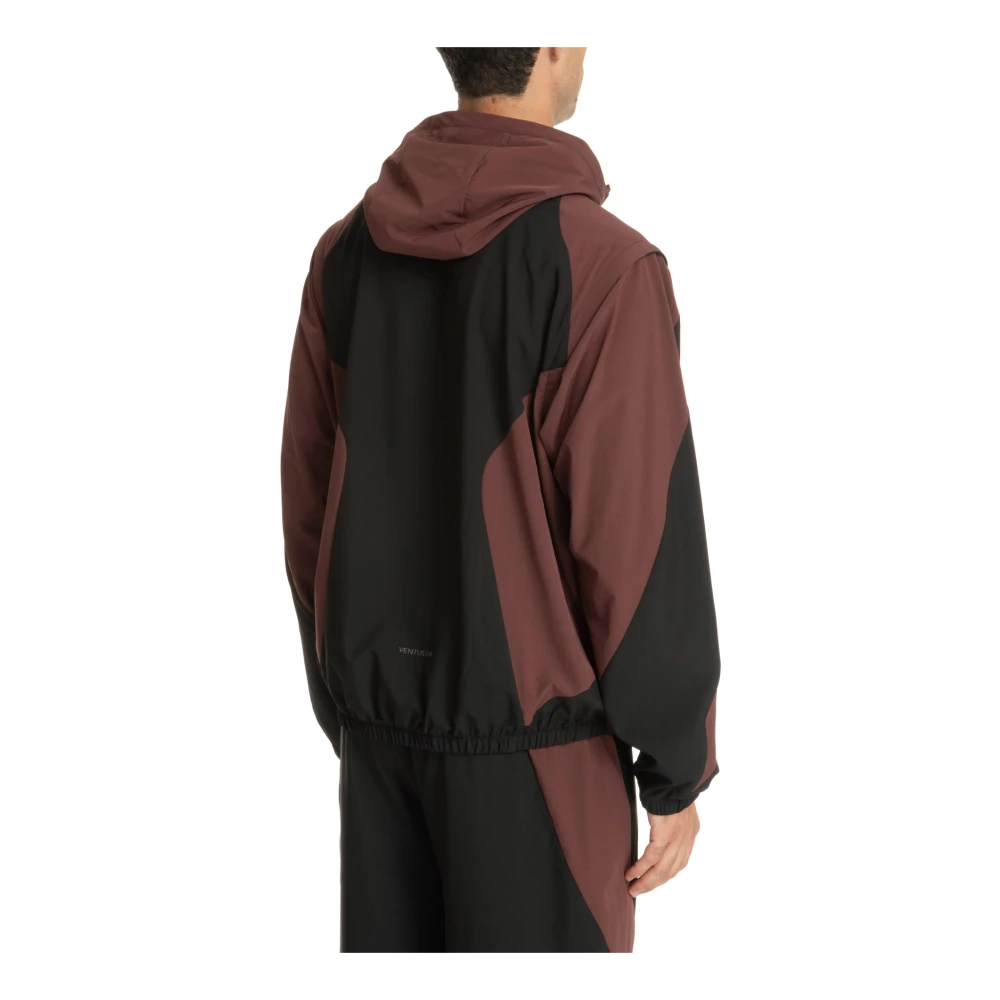 Emporio Armani EA7 Multikleur Rits Hoodie met Zakken Brown Heren