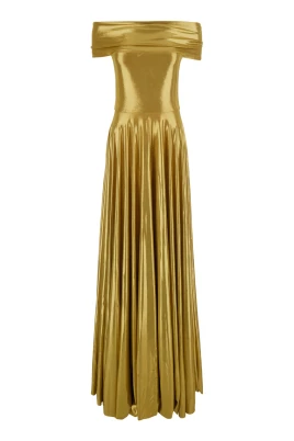 Cowl Neck Flared Gown