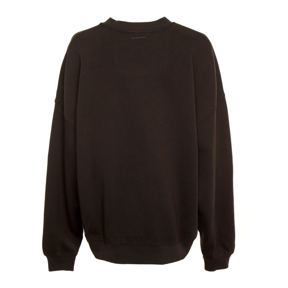 Anine Bing Logo Patch Oversized Sweatshirt Gray Heren
