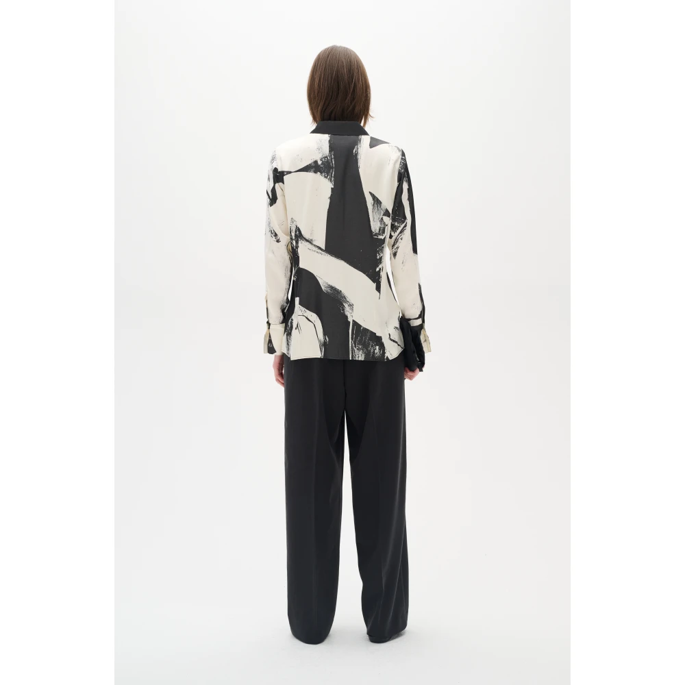 InWear Satijnen overhemd met kraag en knopen White Dames