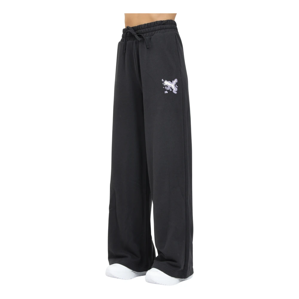 Puma Klassieke zwarte wijde been sportbroek Black Dames
