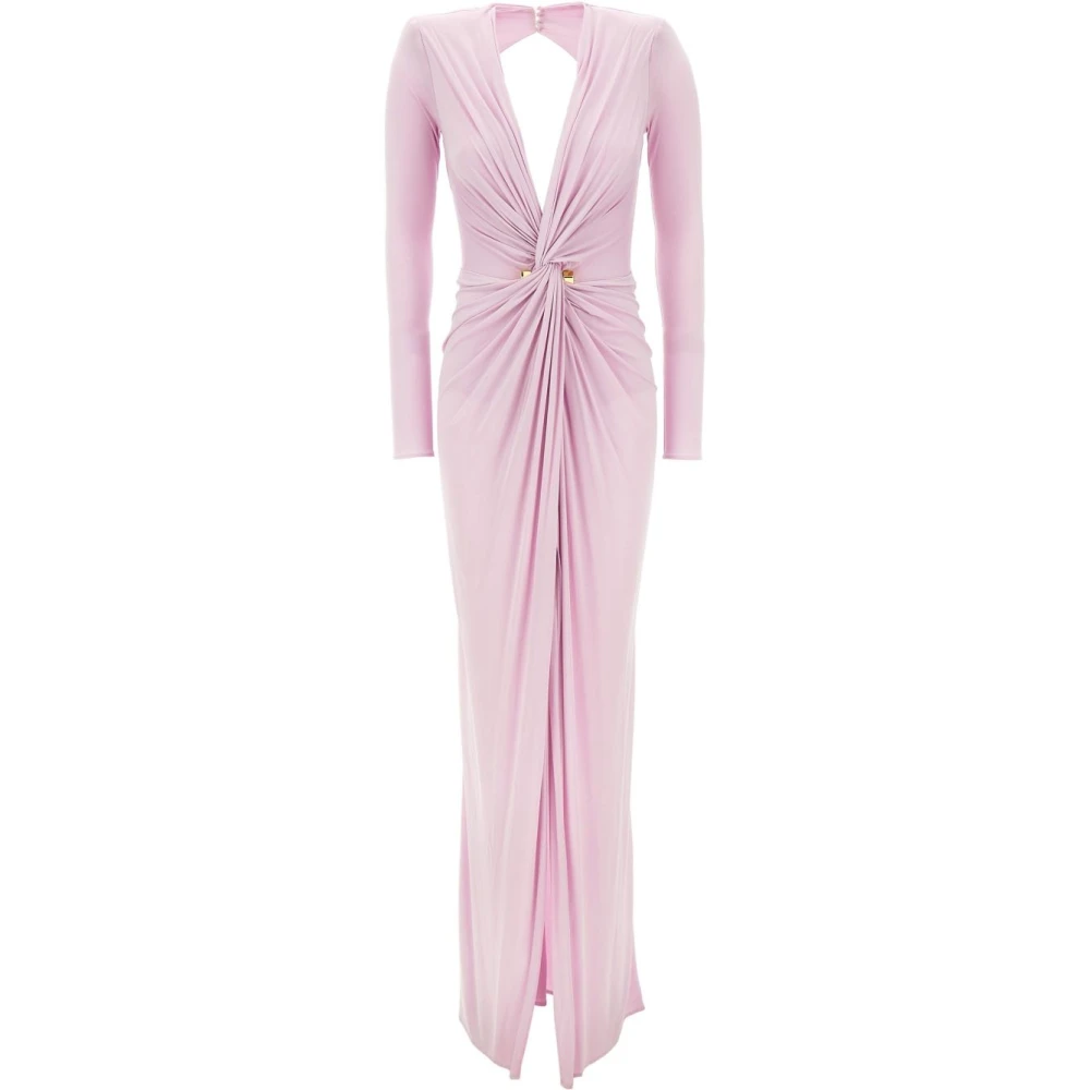 Elisabetta Franchi Lichtroze V-hals Jurk Pink Dames
