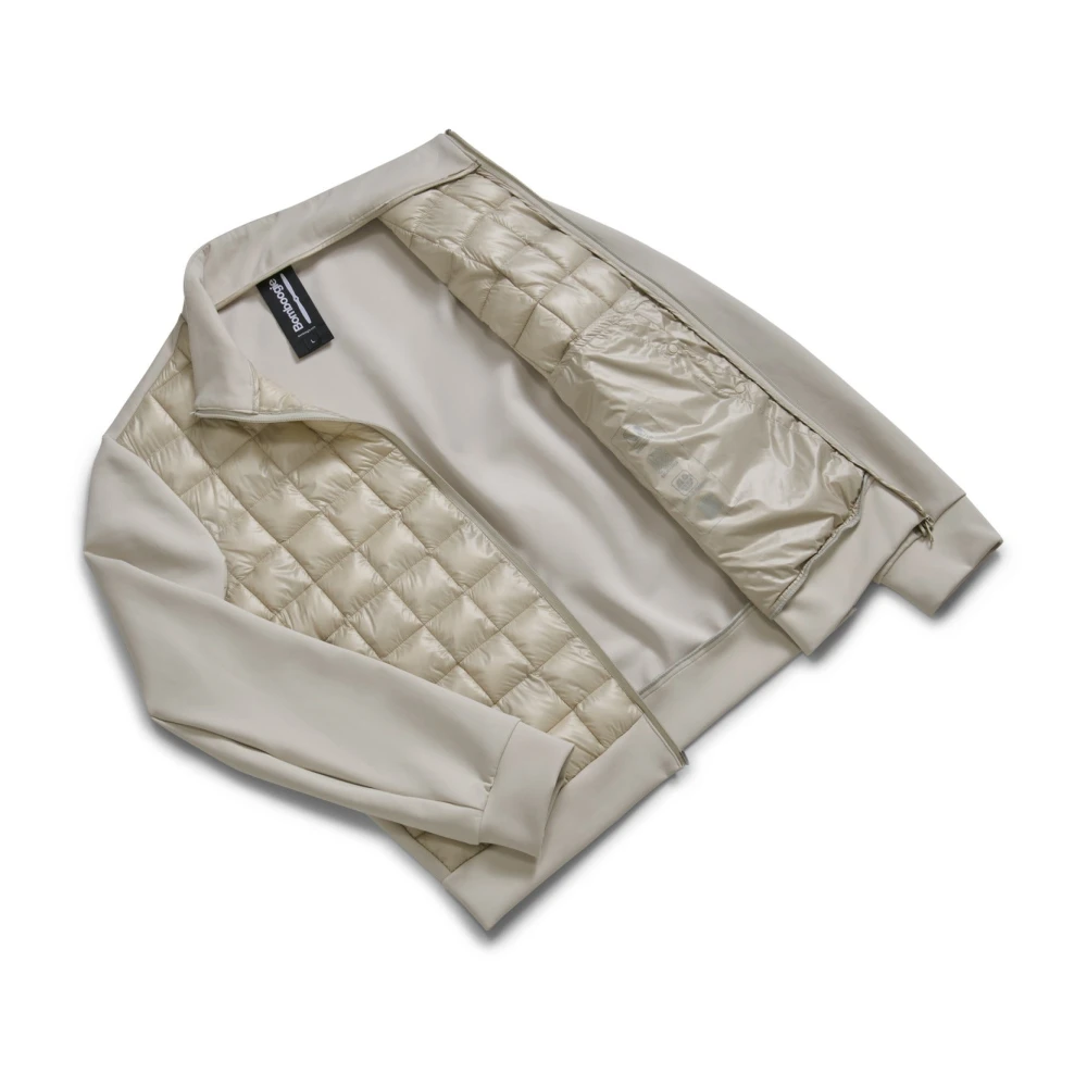 BomBoogie Bi-materiaal nylon en gebreide jas Beige Heren