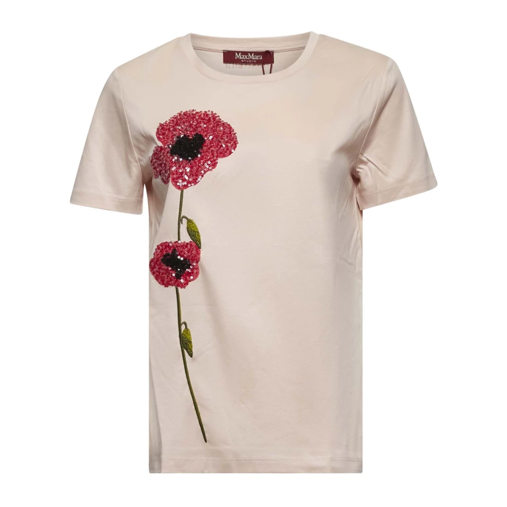 Max Mara Studio Stijlvolle T-shirts en Polos Collectie Pink Dames
