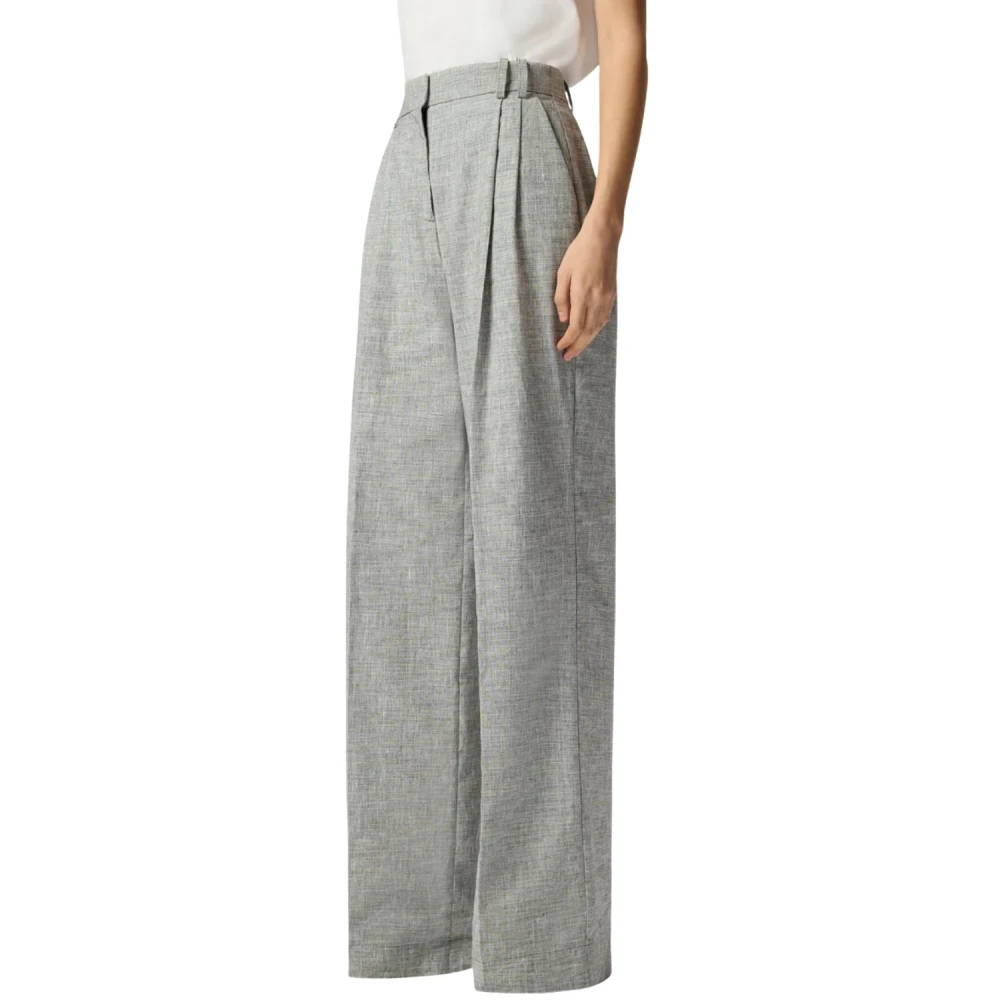 Pinko Women's Gray Wide Trousers, M, Brescello Pantalone Fiammato