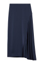 jupe-midi-satinee-bleue-avec-fente