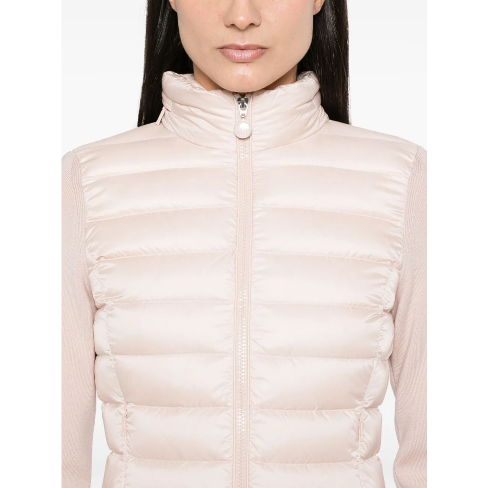 Moncler Gewatteerde Roze Sweater met Ritssluiting Pink Dames