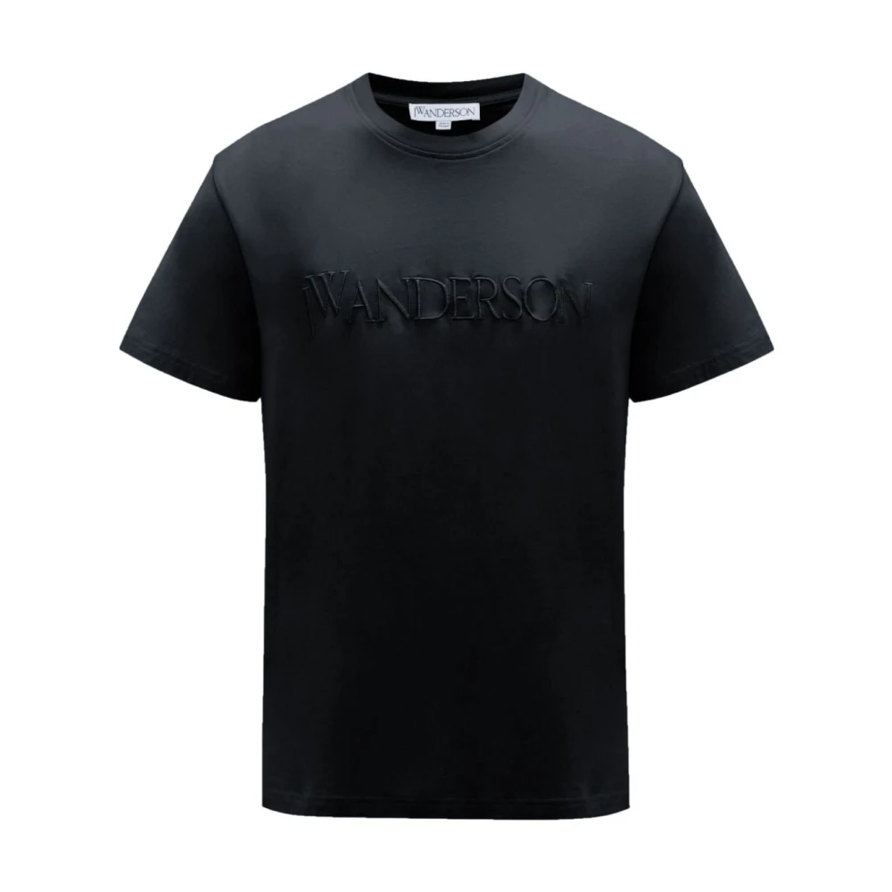JW Anderson Geborduurde Logo T-shirts en Polos Black Heren