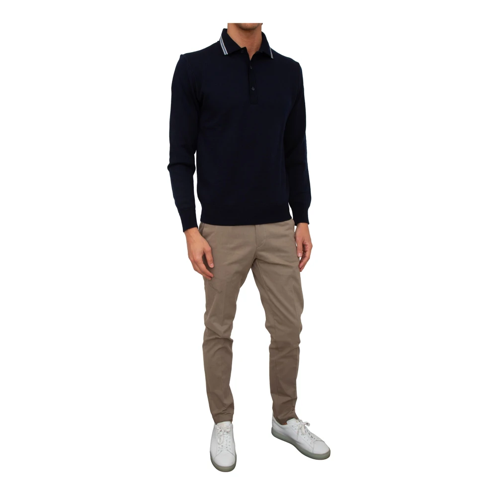 PAUL & SHARK Blauwe Wollen Polo Shirt Blue Heren