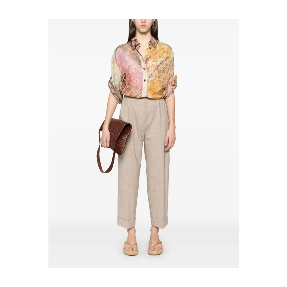 P.a.r.o.s.h. Beige Elastische Trekkoord Broek Beige Dames