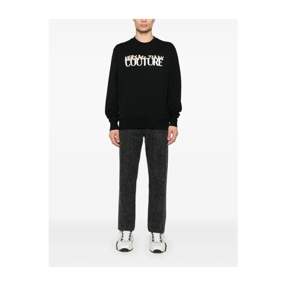 Versace Jeans Couture Stijlvolle Nero Sweatshirt voor Mannen Black Heren
