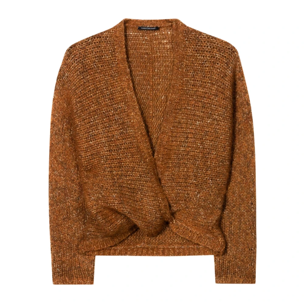 LUISA CERANO Tweed Cardigan in Parallelo-Optik kurkuma Orange Dames