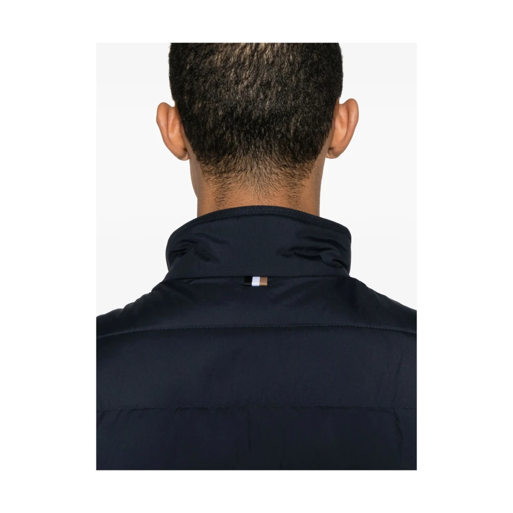 Hugo Boss Navy Blue Mouwloos Logo Print Vest Blue Heren