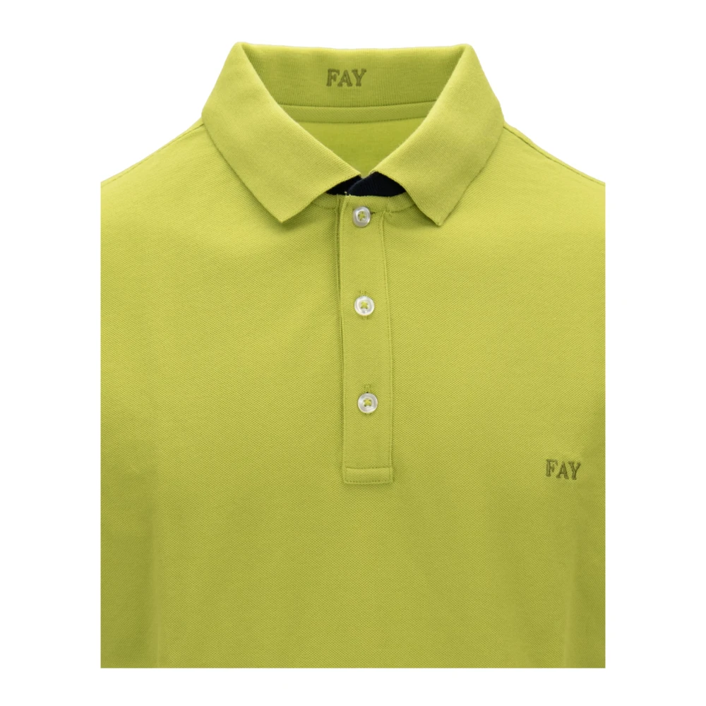 Fay Heren Knoop Polo Shirt Green Heren