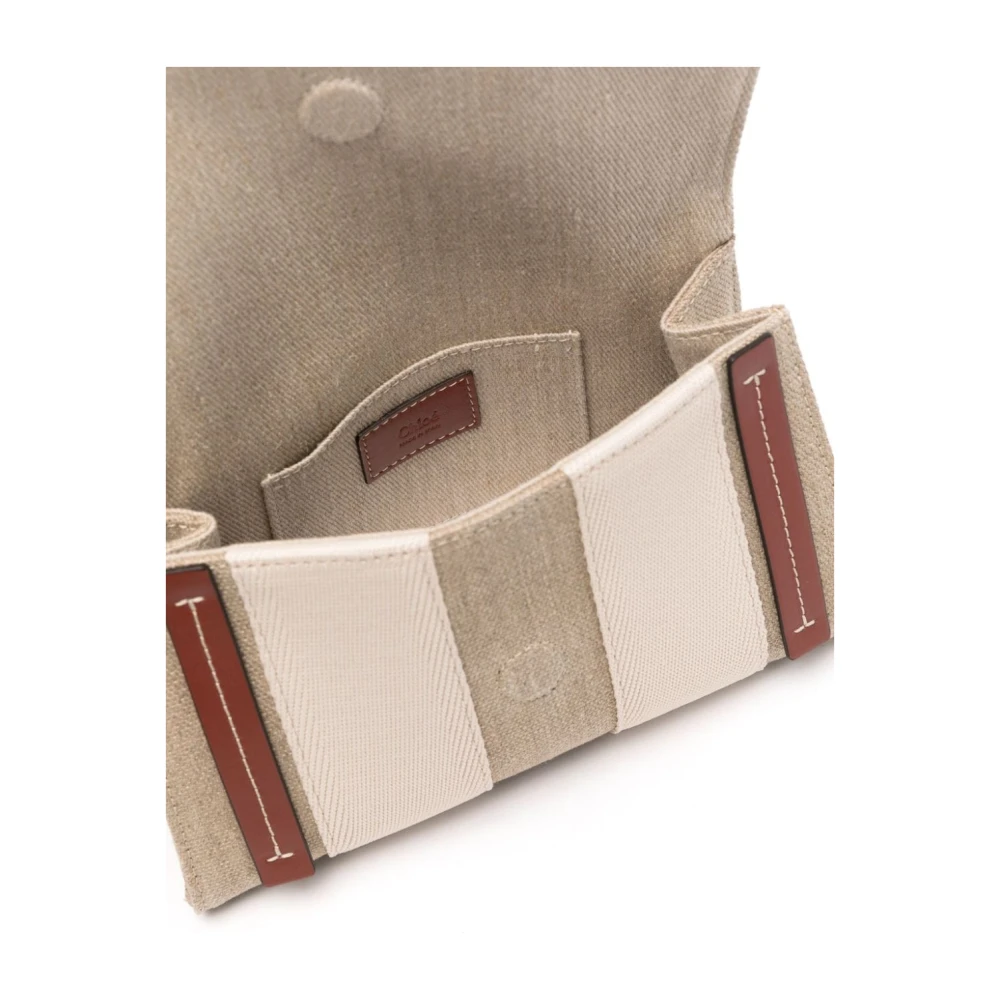 Chloé Witte Leren Canvas Tas Multicolor Dames