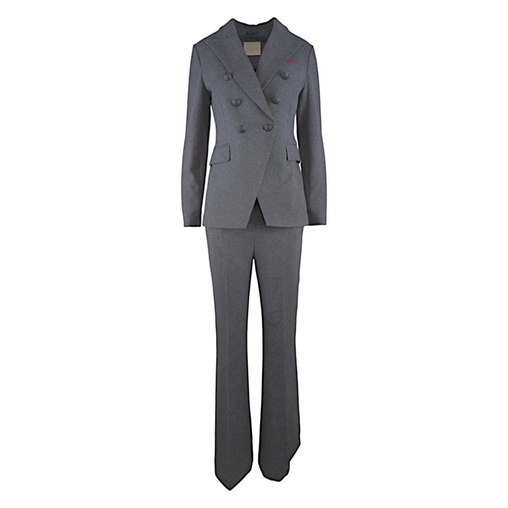Circolo 1901 Grijze Flare Broek Gray Dames