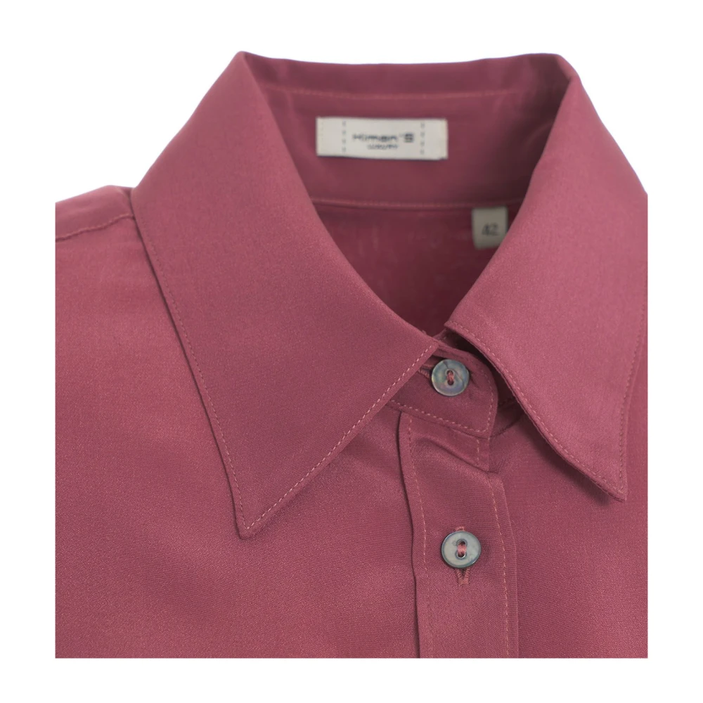 Himon's Roze Zijden Blouse Elegante Stijl Pink Dames