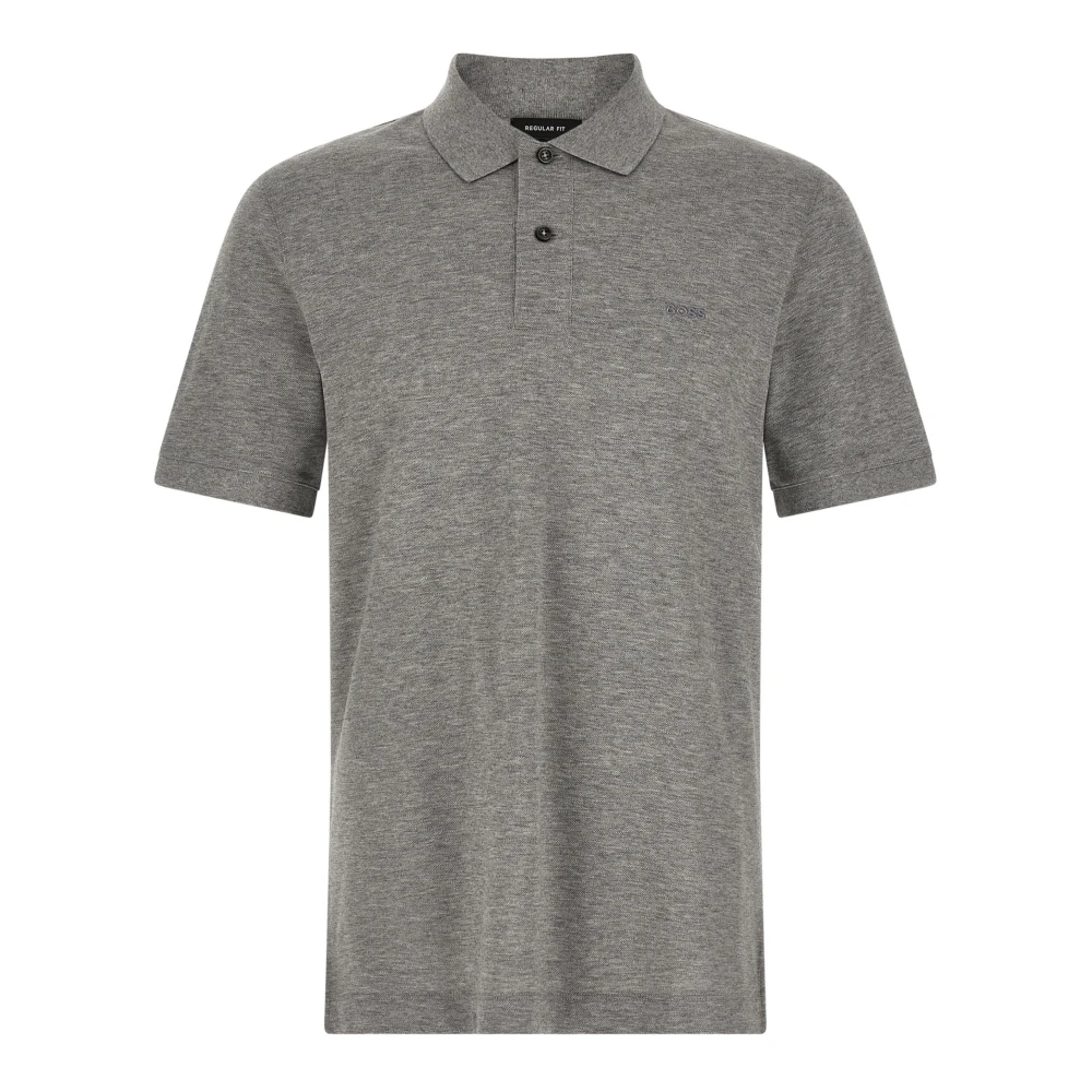 Hugo Men's Gray Pallas Piquet Cotton Polo Shirt