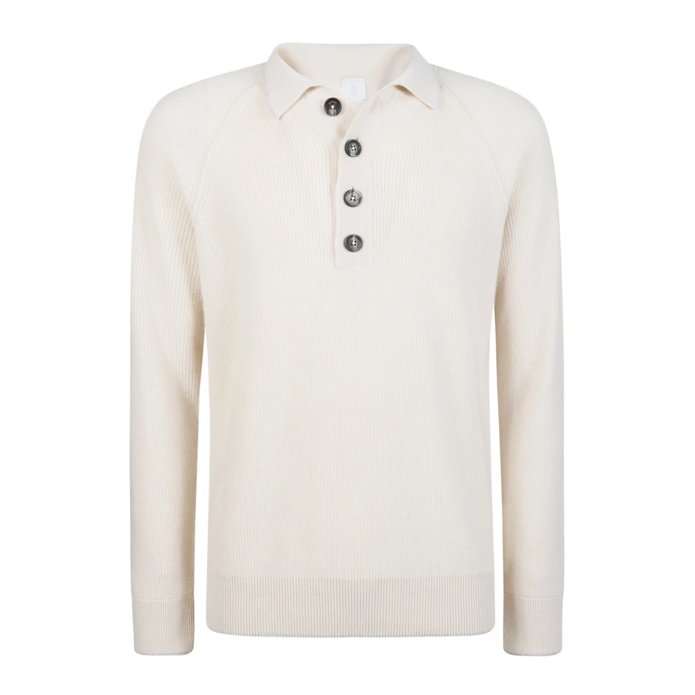 Eleventy Herren Beige Maglia Polo 4 Bottoni