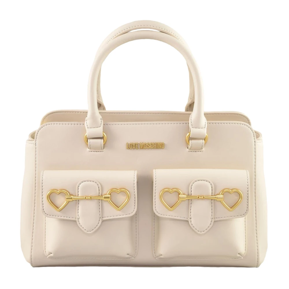 Love Moschino Stijlvolle PU Schoudertas White Dames