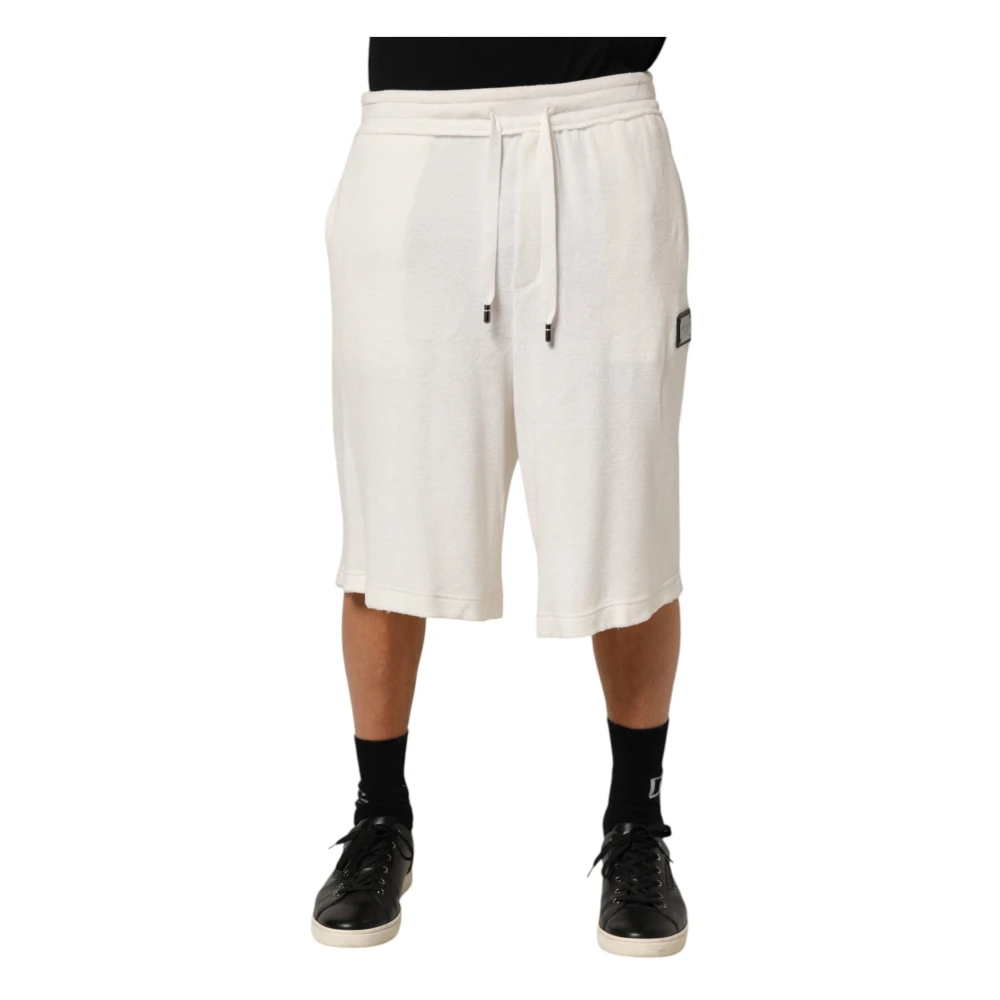 Dolce & Gabbana Men's White Bermudas, M, Bermuda Shorts