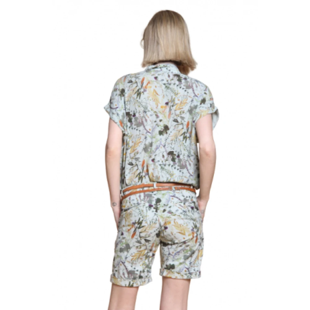 Mason's Gedrukte bloemen Bermuda shorts Jacqueline Mbe477 094 Green Dames