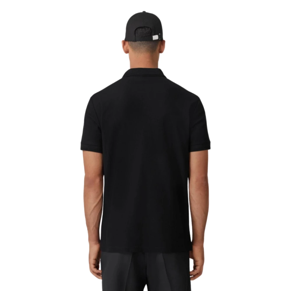 Burberry Katoenen polo met korte mouwen en Monogram Logo Black Heren