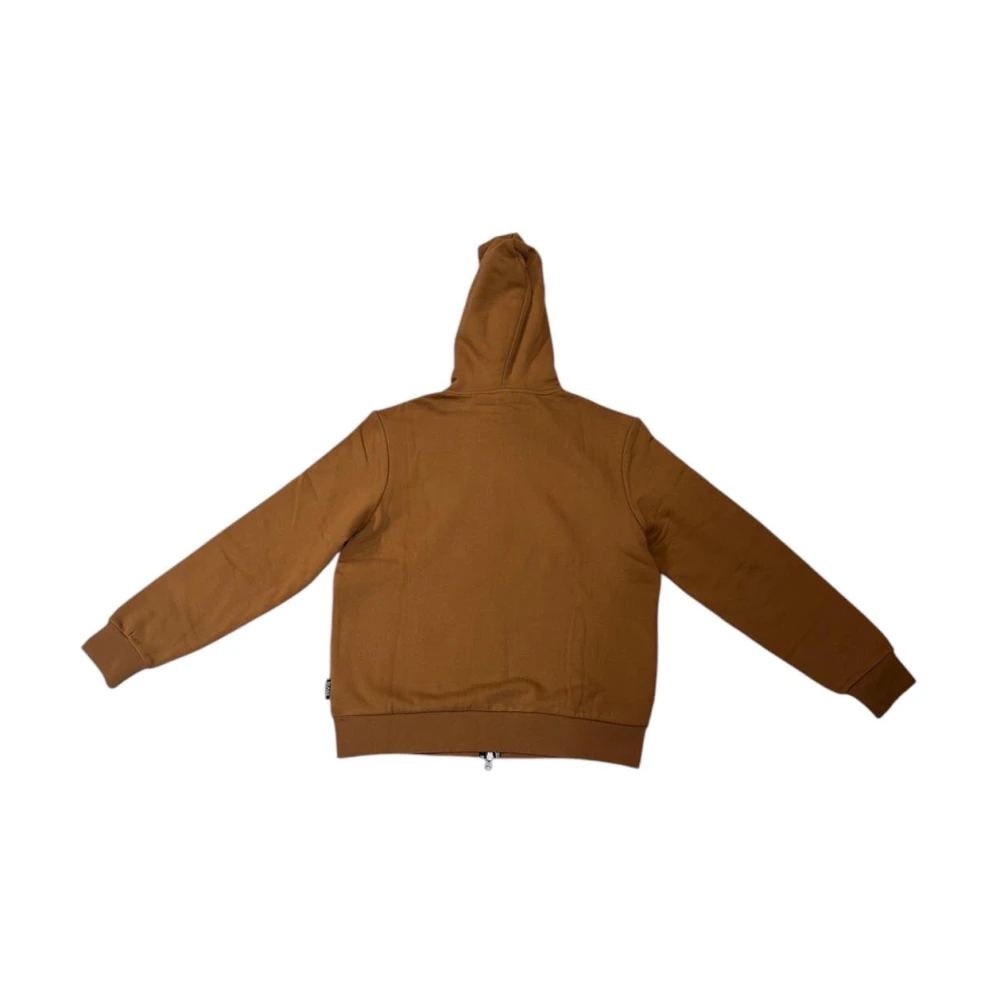 Sun68 Katoenen Rits Hoodie Brown Heren