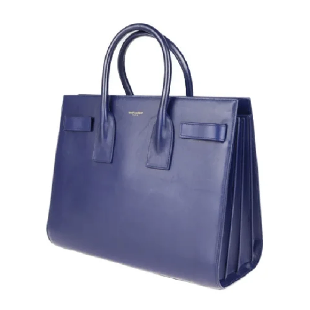 Saint Laurent Vintage Pre-owned Leather handbags Blue Dames