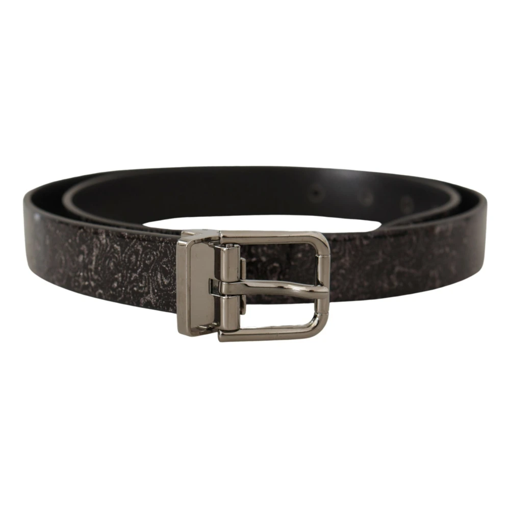 Dolce & Gabbana Unisex Black Goccia Glitter Vernice Belt