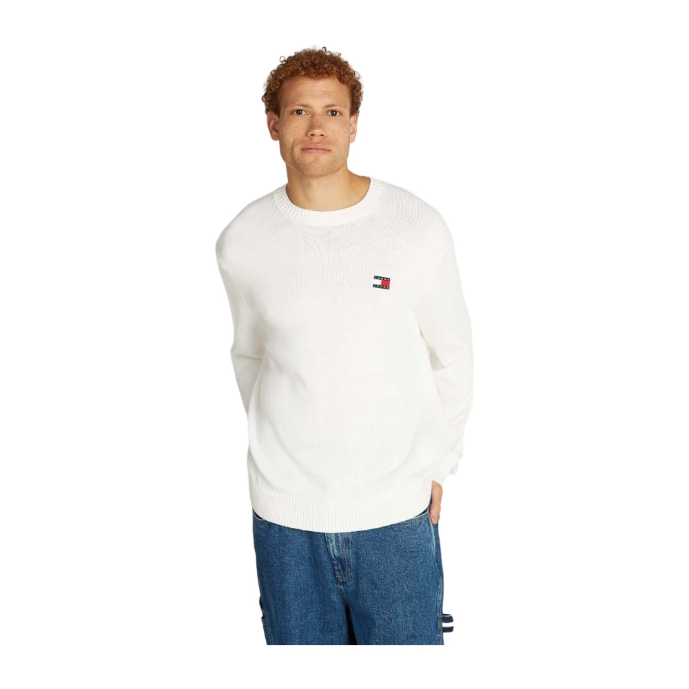 Tommy Jeans Witte Wollen Trui White Heren