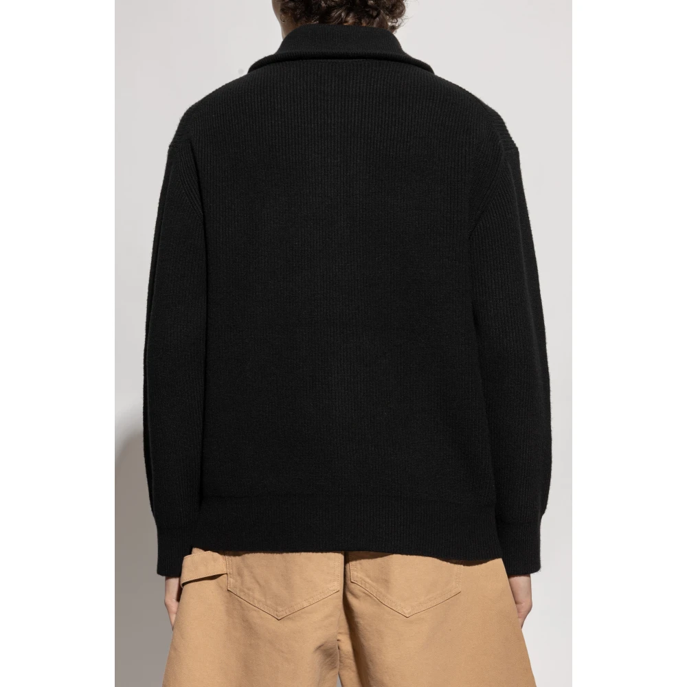 JW Anderson Geribbelde trui Black Heren