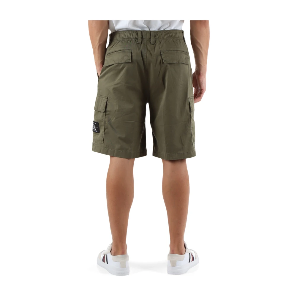 Calvin Klein Jeans Cargo Stretch Katoenen Bermuda Shorts Green Heren