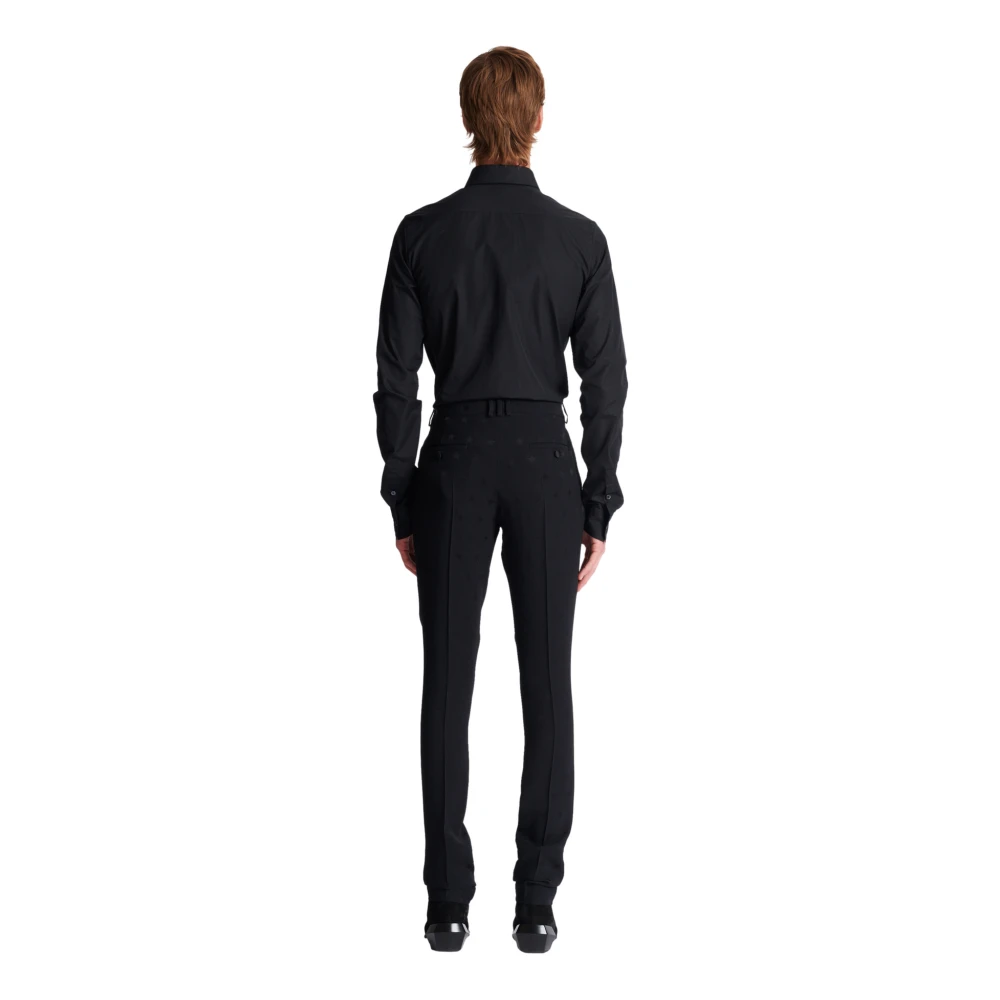 Balmain Jacquard crêpe broek met sterren Black Heren