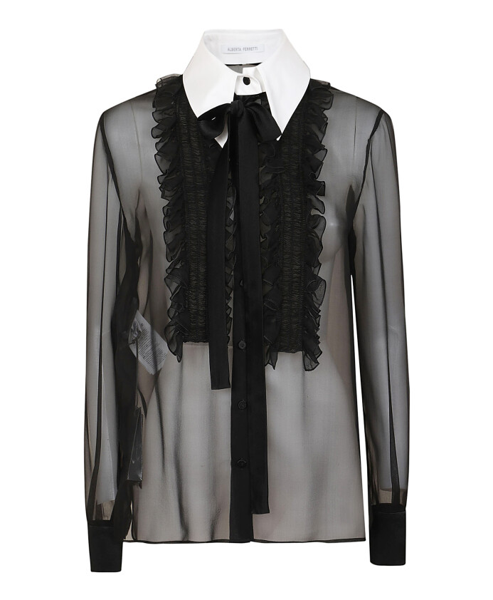 chemise-noire-en-mousseline-de-soie-avec