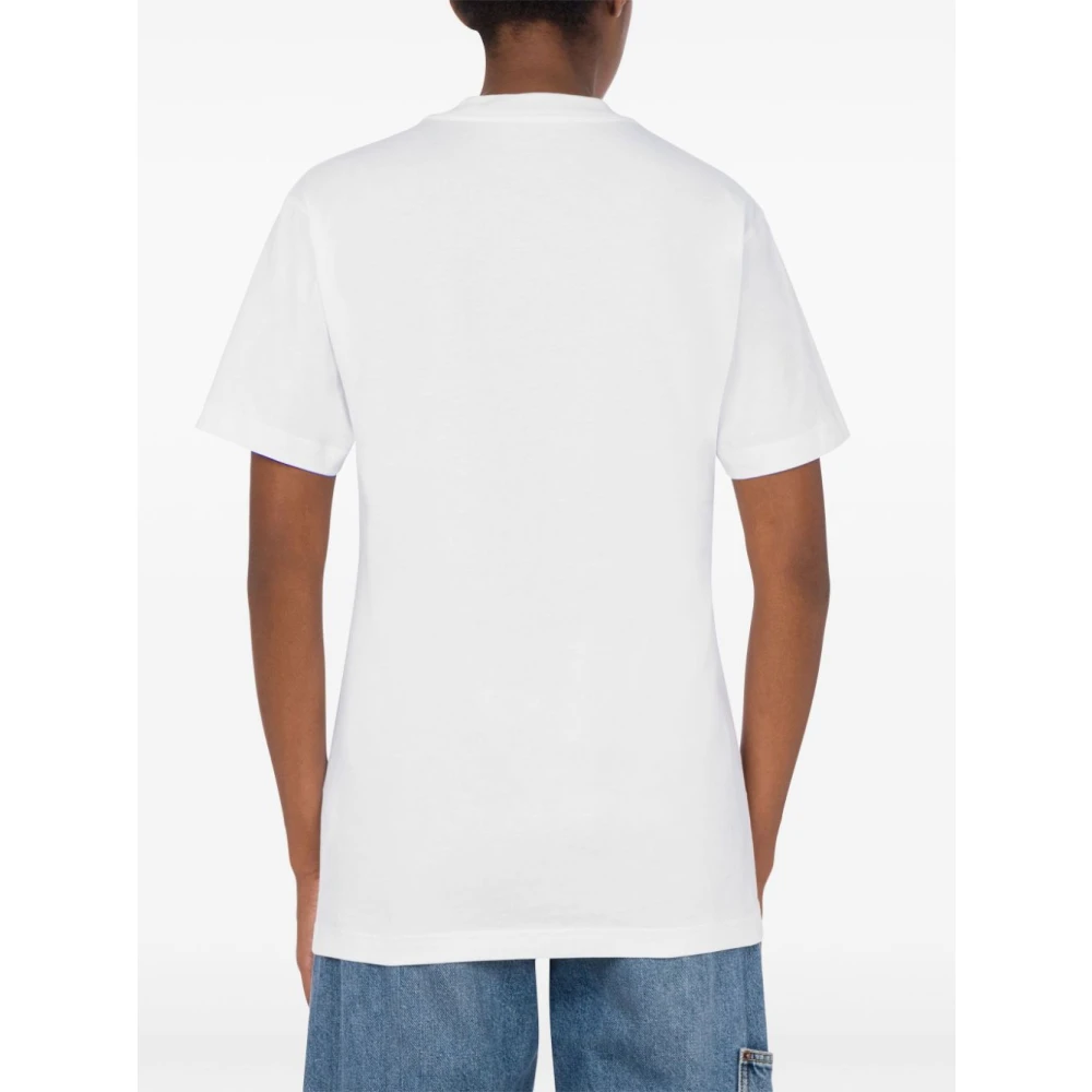 Moschino Eend Print Crew Neck T-shirt White Dames