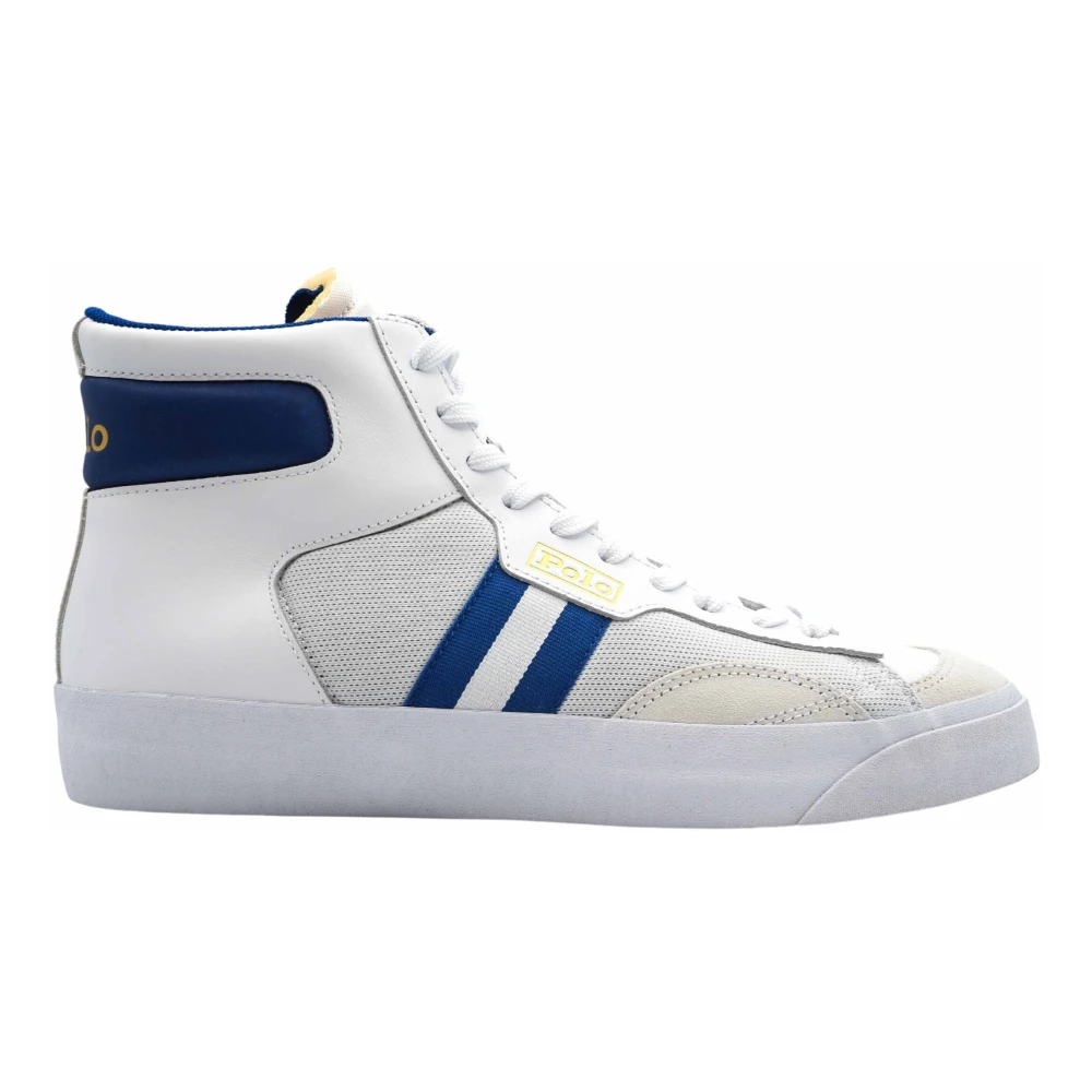 Ralph Lauren Court Vulc Mid High Top Sneakers Heren Schoenen Wit