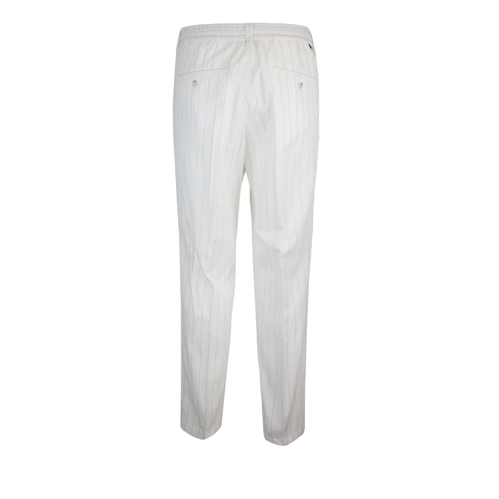 Paolo Pecora Regular Fit Broek met Riemlussen White Heren