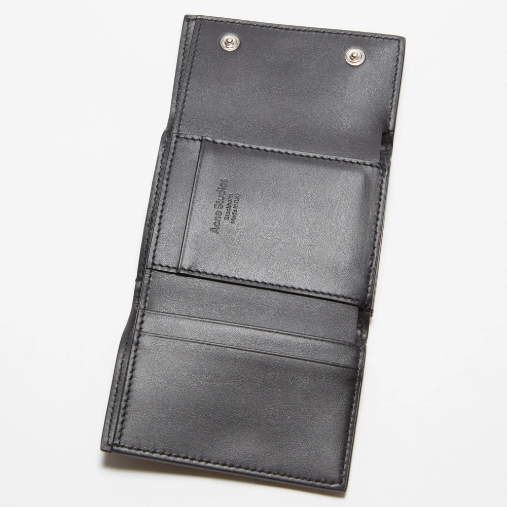 Acne Studios Drievoudige Portemonnee Zwart Leer Black Dames