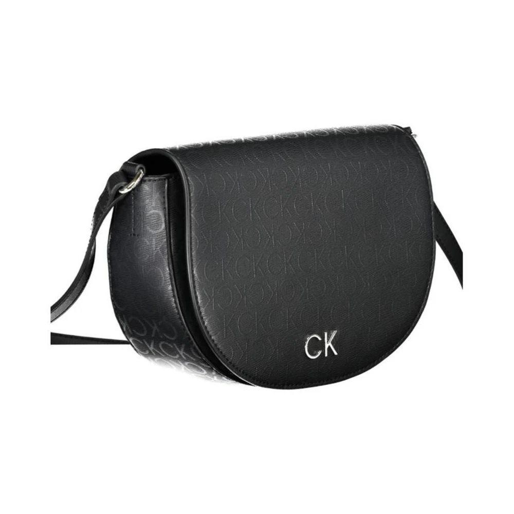 Calvin Klein Monogram Style Crossbody Tas Black Dames