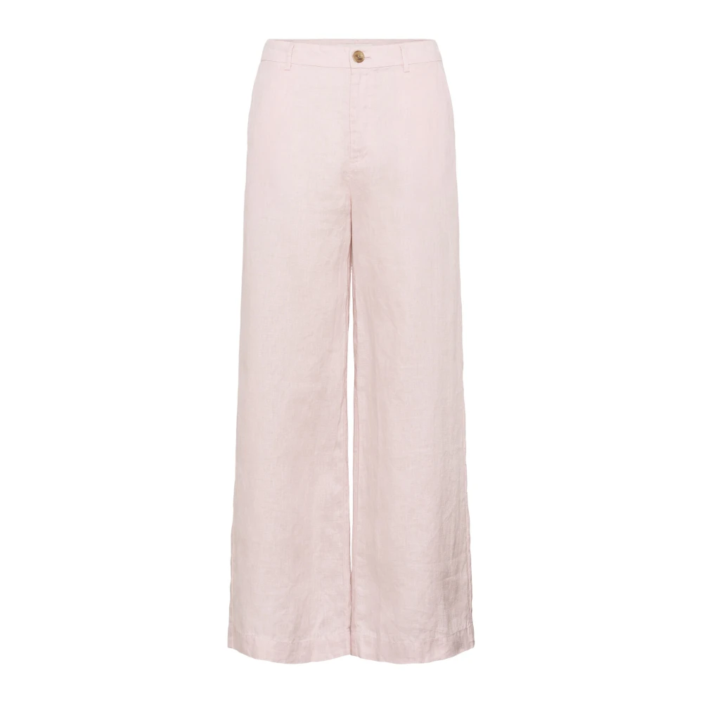 Part Two Wijde Pijp Linnen Broek Kalamata Pink Dames