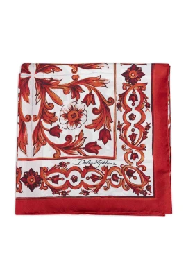 Majolica-tryckt sidenscarf i twill