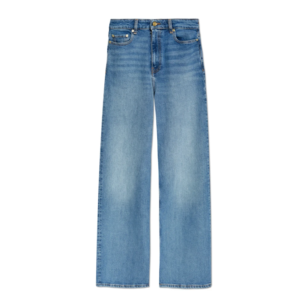 Ganni Wijde Jeans Blue Dames