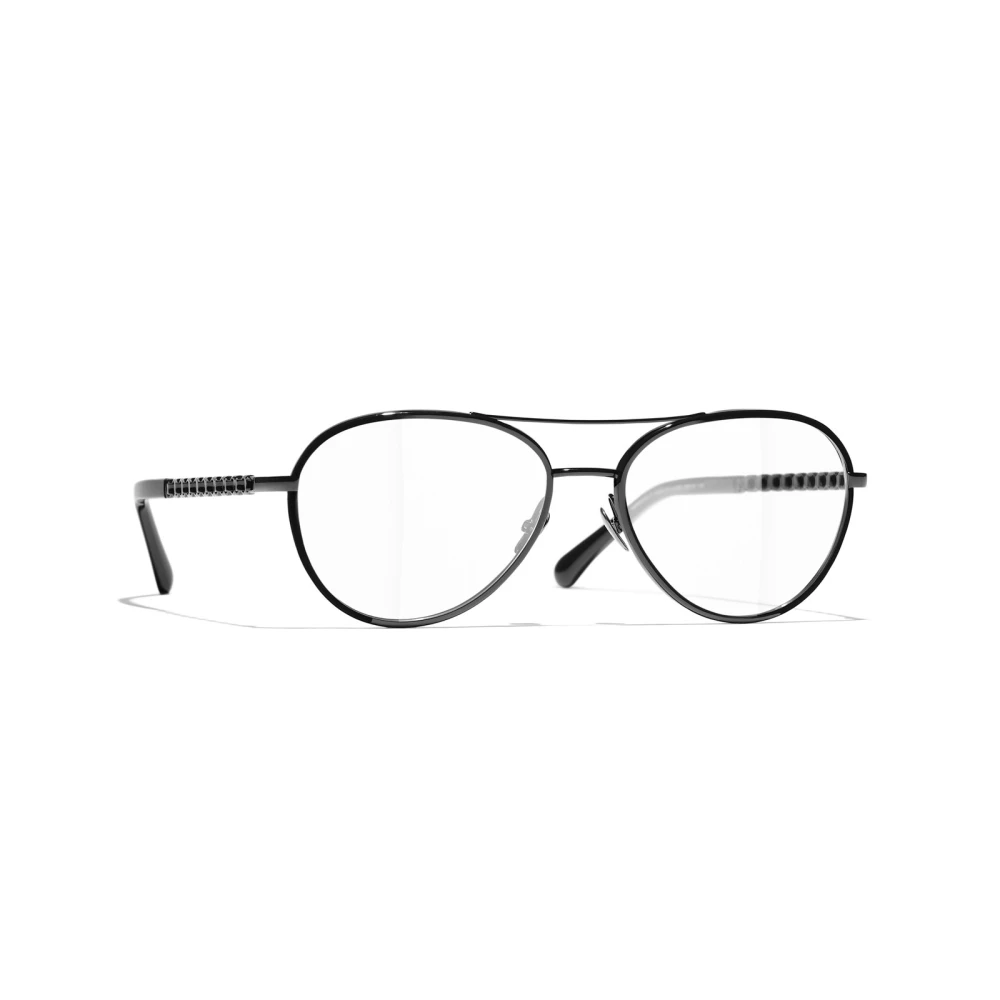 Chanel Women's Black Glasses, 54 Mm, Pilot Eyeglasses